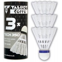 Talbot Torro TECH 350 Pack de 3 volants en nylon avec tetes en liege Blanc