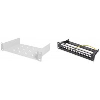 Assmann Digitus 10 Fixed Shelf, DN-10_Tray-1 & Digitus Professional DN de 91420 Panneau de Brassage modulaire blinde, 12 Ports, 