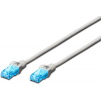 DIGITUS CAT 5e U-UTP cable patch, 2m, reseau, cable LAN DSL Ethernet, PVC, CCA, AWG 26/7, gris
