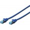 DIGITUS Cable patch Cat-5e avec blindage SF-UTP - Fils CCA - Gaine en PVC - Cable reseau - Bleu 0,5 m