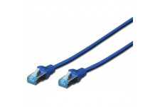 DIGITUS Cable patch Cat-5e avec blindage SF-UTP - Fils CCA - Gaine en PVC - Cable reseau - Bleu 0,5 m