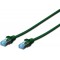 DIGITUS Cable patch Cat-5e - Blindage SF-UTP - CCA - Gaine en PVC - Cable reseau - Vert - 0,5 m