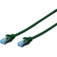 DIGITUS Cable patch Cat-5e - Blindage SF-UTP - CCA - Gaine en PVC - Cable reseau - Vert - 0,5 m