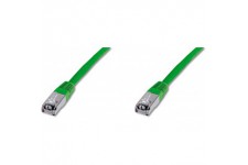 DIGITUS CAT 5e SF-UTP Patch Cable, 1m, Cable reseau LAN DSL Ethernet, PVC, AWG 26/7, Vert