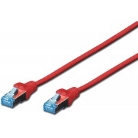 DIGITUS CAT 5e SF-UTP Patch Cable, 1m, Network LAN DSL Ethernet Cable, PVC, AWG 26/7, Rouge