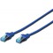 DIGITUS Cat 5e SF-UTP Patch Cable, 3m, Cable reseau LAN DSL Ethernet, PVC, AWG 26/7, Bleu