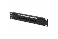 DIGITUS Cat-5e Patchpanel - 8 Ports - Prises RJ45 - Montage en Rack 10 Pouces 1U - Panneau de Distribution LSA - Non blinde - No