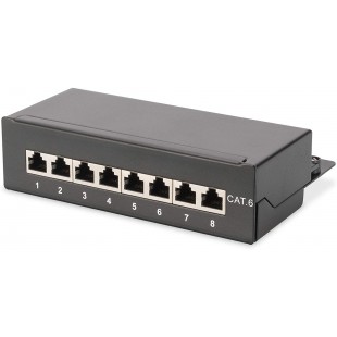 DIGITUS Panneau de raccordement 8 Ports categorie 6 blinde Noir