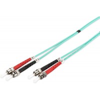 DIGITUS LWL cable Patch OM3-1 m St vers St cable Fibre Optique - LSZH - Duplex Multimode 50/125µ - 10 GBit/s - Turquoise