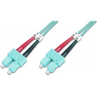 DIGITUS Cable patch LWL OM3-2 m SC vers SC - LSZH - Duplex multimode 50/125µ - 10 Gbps - Turquoise