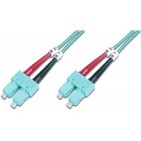 DIGITUS FO cable patch OM3 - 5 m SC vers SC cable fibre optique - LSZH - Duplex Multimode 50/125µ - 10 GBit/s - Turquoise