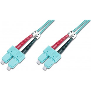 DIGITUS FO cable patch OM3 - 5 m SC vers SC cable fibre optique - LSZH - Duplex Multimode 50/125µ - 10 GBit/s - Turquoise