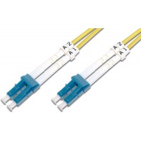 Cable patch DIGITUS FO OS2 - 1 m cable fibre optique LC a  LC - LSZH - Duplex monomode 09/125µ - 10 GBit/s - jaune