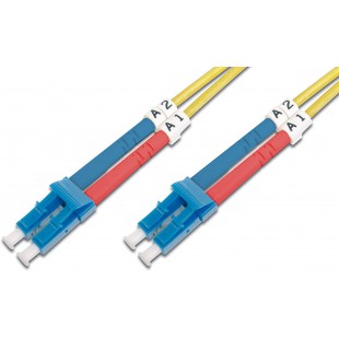 Cable patch DIGITUS FO OS2 - 5 m cable fibre optique LC a  LC - LSZH - Duplex monomode 09/125µ - 10 GBit/s - jaune