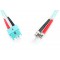 DIGITUS FO cable Patch OM3-1 m St vers SC cable Fibre Optique - LSZH - Duplex Multimode 50/125µ - 10 GBit/s - Turquoise