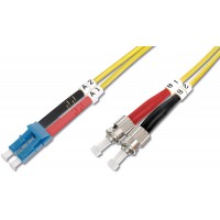 DIGITUS LWL cable Patch OS2-2 m LC vers St cable Fibre Optique - LSZH - Duplex monomode 09/125µ - 10 GBit/s - Jaune 