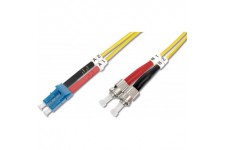 DIGITUS LWL cable Patch OS2-2 m LC vers St cable Fibre Optique - LSZH - Duplex monomode 09/125µ - 10 GBit/s - Jaune 