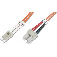 DIGITUS LWL cable patch OM2 - 2 m LC vers SC cable fibre optique - LSZH - Duplex Multimode 50/125µ - 10 GBit/s - Orange
