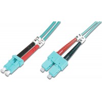 DIGITUS FO cable patch OM3 - 1 m LC vers SC cable fibre optique - LSZH - Duplex Multimode 50/125µ - 10 GBit/s - Turquoise