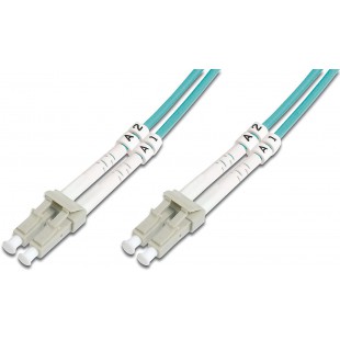 DIGITUS FO cable patch OM3-15 m LC a  LC cable fibre optique - LSZH - Duplex Multimode 50/125µ - 10 GBit/s - Turquoise