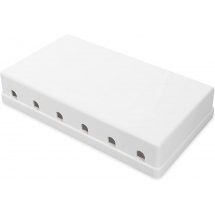 DIGITUS Boite de jonction - 6 ports - Pour modules Keystone - Point de consolidation - Boitier reseau - Blanc