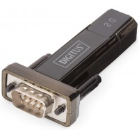 DIGITUS USB vers adaptateur serie - Convertisseur RS232 - USB 2.0 Type-A vers DSUB 9M - FTDI Chipset - Cable de rallonge 80 cm