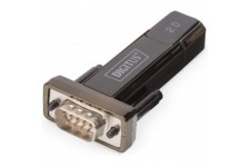 DIGITUS USB vers adaptateur serie - Convertisseur RS232 - USB 2.0 Type-A vers DSUB 9M - FTDI Chipset - Cable de rallonge 80 cm