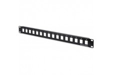 DIGITUS Patch Panel Modular - 16 Ports - 1U - Non blinde - pour modules Keystone - 19 inch Rack - Noir
