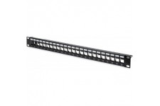 DIGITUS Patch Panel Modular - 24 Ports - 1U - Blinde - pour modules Keystone - Rack 19" - Noir