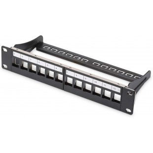 Digitus Professional DN de 91420 Panneau de Brassage modulaire blinde, 12 Ports, Blank, 1U, 254 mm, 25, 4 cm (10 Pouces) Rack Mo