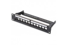 Digitus Professional DN de 91420 Panneau de Brassage modulaire blinde, 12 Ports, Blank, 1U, 254 mm, 25, 4 cm (10 Pouces) Rack Mo