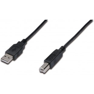 DIGITUS Cable USB USB 2.0 USB-A male, USB-B male 1.80 m Noir