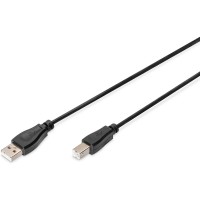 Digitus 1.8m, USB2.0-A/USB2.0-B cable USB 1,8 m USB A USB B Noir