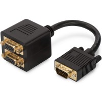 Digitus AK-310400-002-S Cable repartiteur en Y HD15 male/double VGA HD15 femelle Noir 20 cm