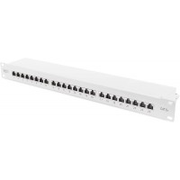 DIGITUS LSA Patch-Panel Cat-6A - 24 Ports - 1 U - Blinde - Classe EA - Volet anti-poussiere - Gris RAL 7035