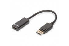 DIGITUS Adaptateur, fiche displayPort HDMI A Embrayage 0.15M