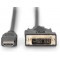 cï¿½ble HDMI 19pol St ï¿½ DVI 18+1 adapteur noir 5m