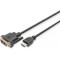 cï¿½ble HDMI 19pol St ï¿½ DVI 18+1 adapteur noir 5m