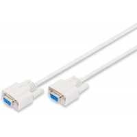 Cable de connexion serie DIGITUS - D-Sub 9 a  D-Sub 9 - Socket to socket - 2.0m - RS-232 - RS-485 - Beige