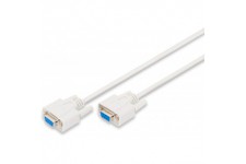 Cable de connexion serie DIGITUS - D-Sub 9 a  D-Sub 9 - Socket to socket - 2.0m - RS-232 - RS-485 - Beige