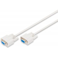 Cable de connexion serie DIGITUS - D-Sub 9 a  D-Sub 9 - Socket to Socket - 3.0m - RS-232 - RS-485 - Beige