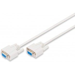 Cable de connexion serie DIGITUS - D-Sub 9 a  D-Sub 9 - Socket to Socket - 3.0m - RS-232 - RS-485 - Beige