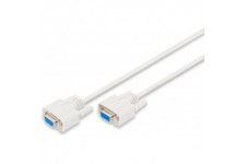 Cable de connexion serie DIGITUS - D-Sub 9 a  D-Sub 9 - Socket to Socket - 3.0m - RS-232 - RS-485 - Beige