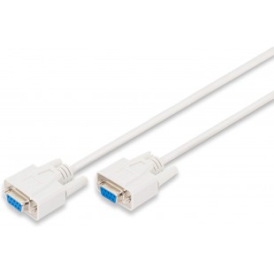 DIGITUS Cable de Connexion serie D-Sub 9 a  D-Sub 9 - Socket to Socket - 5.0m - RS-232 - RS-485 - Beige