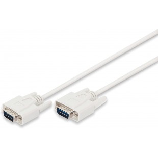 DIGITUS Cable de Connexion serie D-Sub 9 a  D-Sub 9 - Plug to Plug - 2.0m - RS-232 - RS-485 - Beige