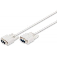 DIGITUS Cable de Connexion serie D-Sub 9 a  D-Sub 9 - Plug to Plug - 3.0m - RS-232 - RS-485 - Beige