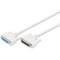DIGITUS Cable de Connexion parallele D-Sub 25 a  D-Sub 25 - Fiche a  Prise Femelle - 2.0m - Rallonge de cable - Beige