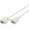 DIGITUS Cable de Connexion serie D-Sub 9 a  D-Sub 9 - Fiche a  Prise Femelle - Rallonge de 2,0 m - Capuchons Pressions - Beige