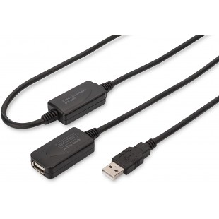 DIGITUS USB 2.0 Repeater cable USB 20 m USB A Noir
