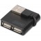 DIGITUS Concentrateur USB 4 Ports - USB 2.0 Haut debit - 480 MBit/s - Ensemble Compact - Alimentation USB - Noir